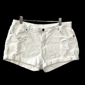 Distressed White Denim Shorts ✨